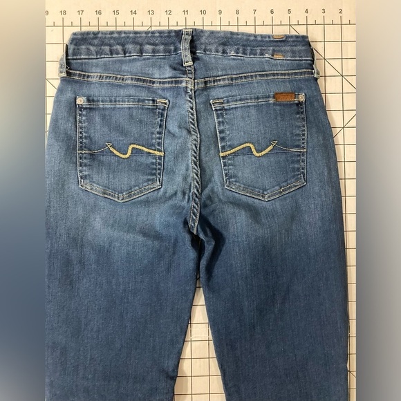 7 For All Mankind Women’s Size 27 Blue Kimmie Crop Jeans - Picture 8 of 10